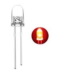 Lot de 5 Leds Rouge 3mm transparente