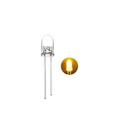 Lot de 5 Leds Jaune 3mm transparente