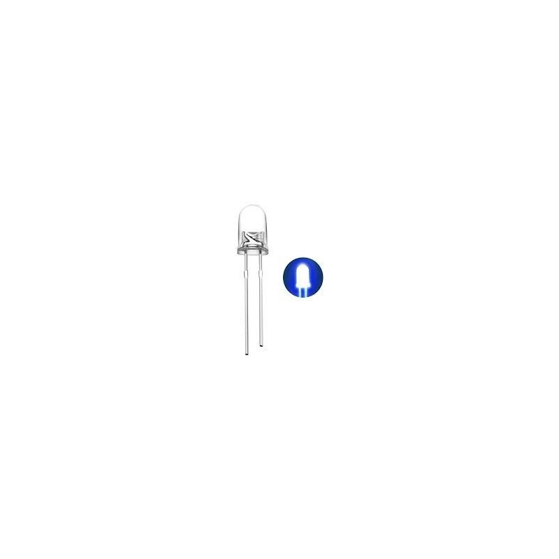 Lot de 5 Leds bleu 3mm transparente