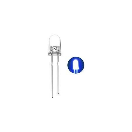 Lot de 5 Leds bleu 3mm transparente