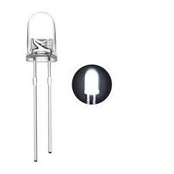 Lot de 5 Leds Blanc 3mm transparente