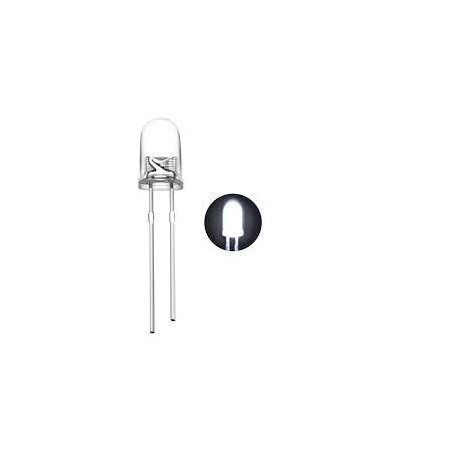Lot de 5 Leds Blanc 3mm transparente