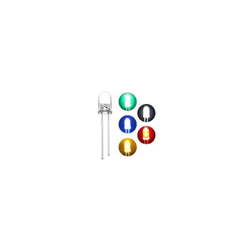Lot de 5 Leds Lent RGB 3mm transparente