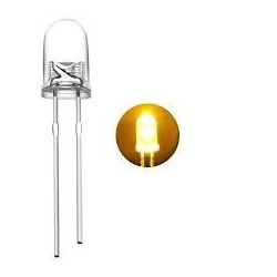 Lot de 5 Leds Jaune 5mm transparente