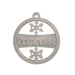 Boule Noël prénom personnalisé Blanc